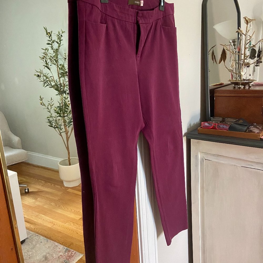 crosby. Skinny Stretch Trouser in Berry Purple [12]